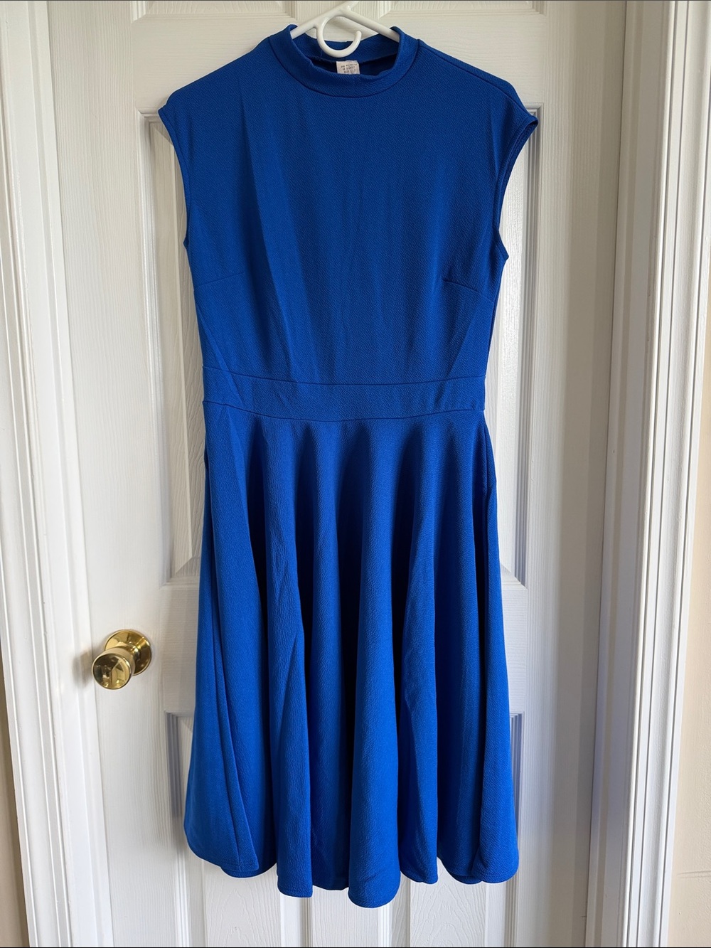 NWT Sleeveless Royal Blue Midi Fit-and-Flare Dress